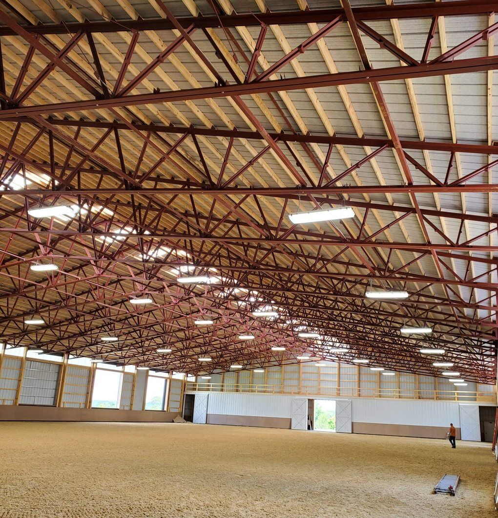 Sears & Stott Electrical Indoor horse arena lighting installed by Sears & Stott Electrical Contracting