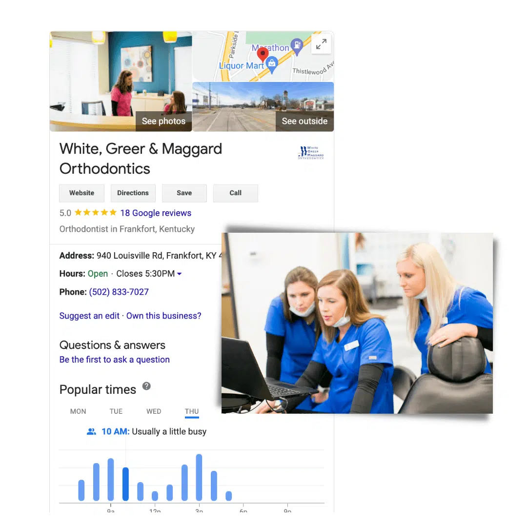 google local business listings screenshot